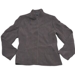 Eileen Fisher Silk Blazer Coat Womens S Small Dark Brown Chocolate Jacket